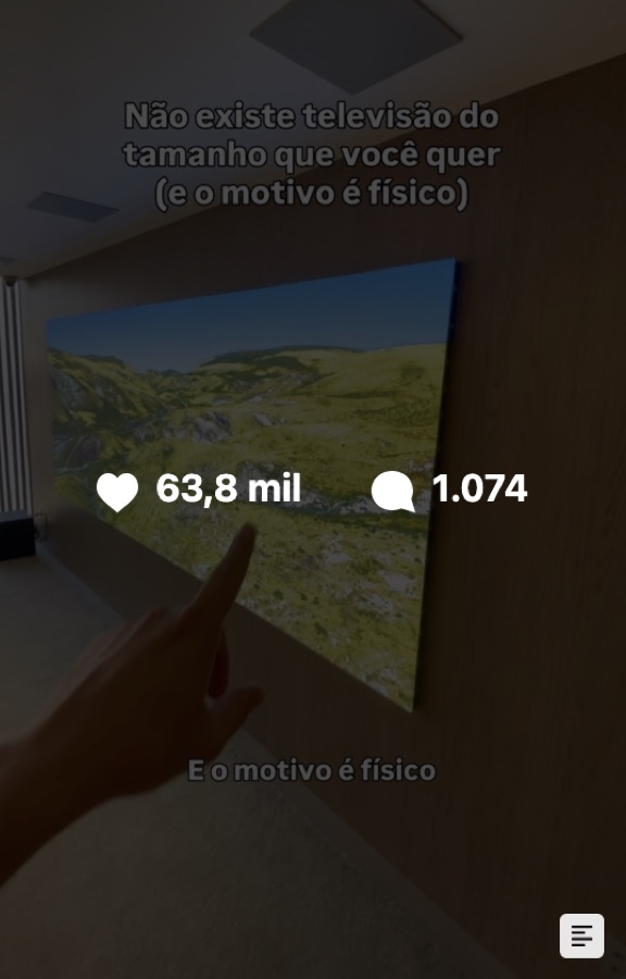 Mesmo Reels com 63,8 mil curtidas e 1.074 comentários