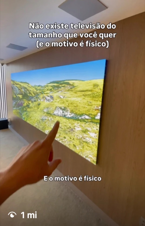 Reels 'Não existe televisão do tamanho que você quer' com 1 milhão de visualizações